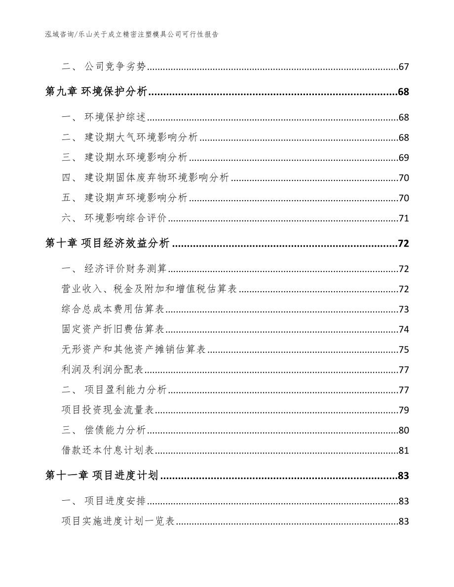 乐山关于成立精密注塑模具公司可行性报告_范文参考_第4页