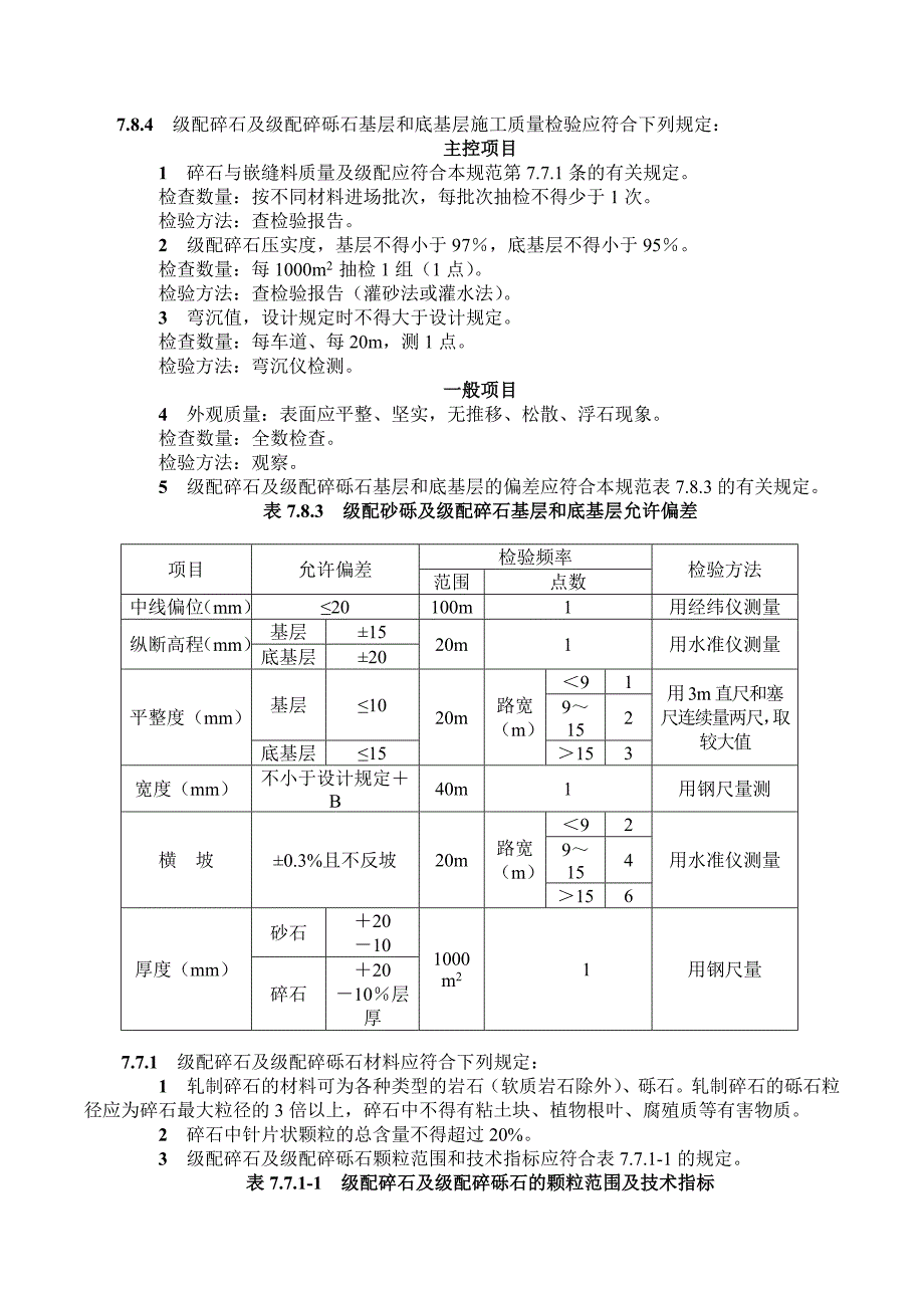 2基层1-级配碎石基层检验批验收表.doc_第2页