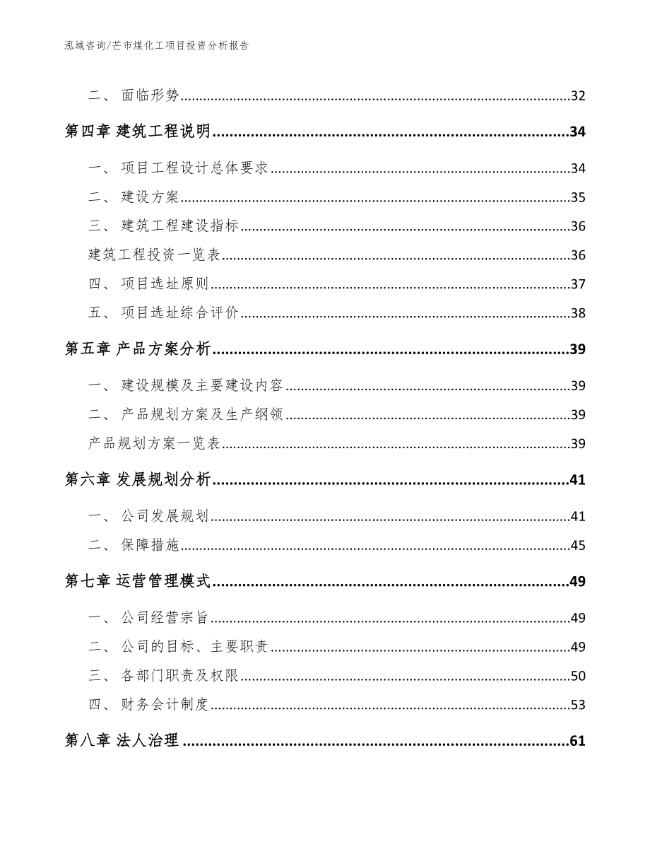 芒市煤化工项目投资分析报告（范文参考）_第2页