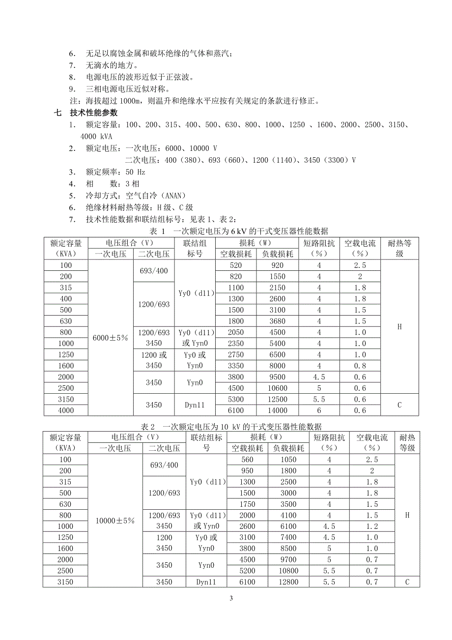 KBSG2-T 矿用隔爆型干式变压器安装使用说明书_第3页