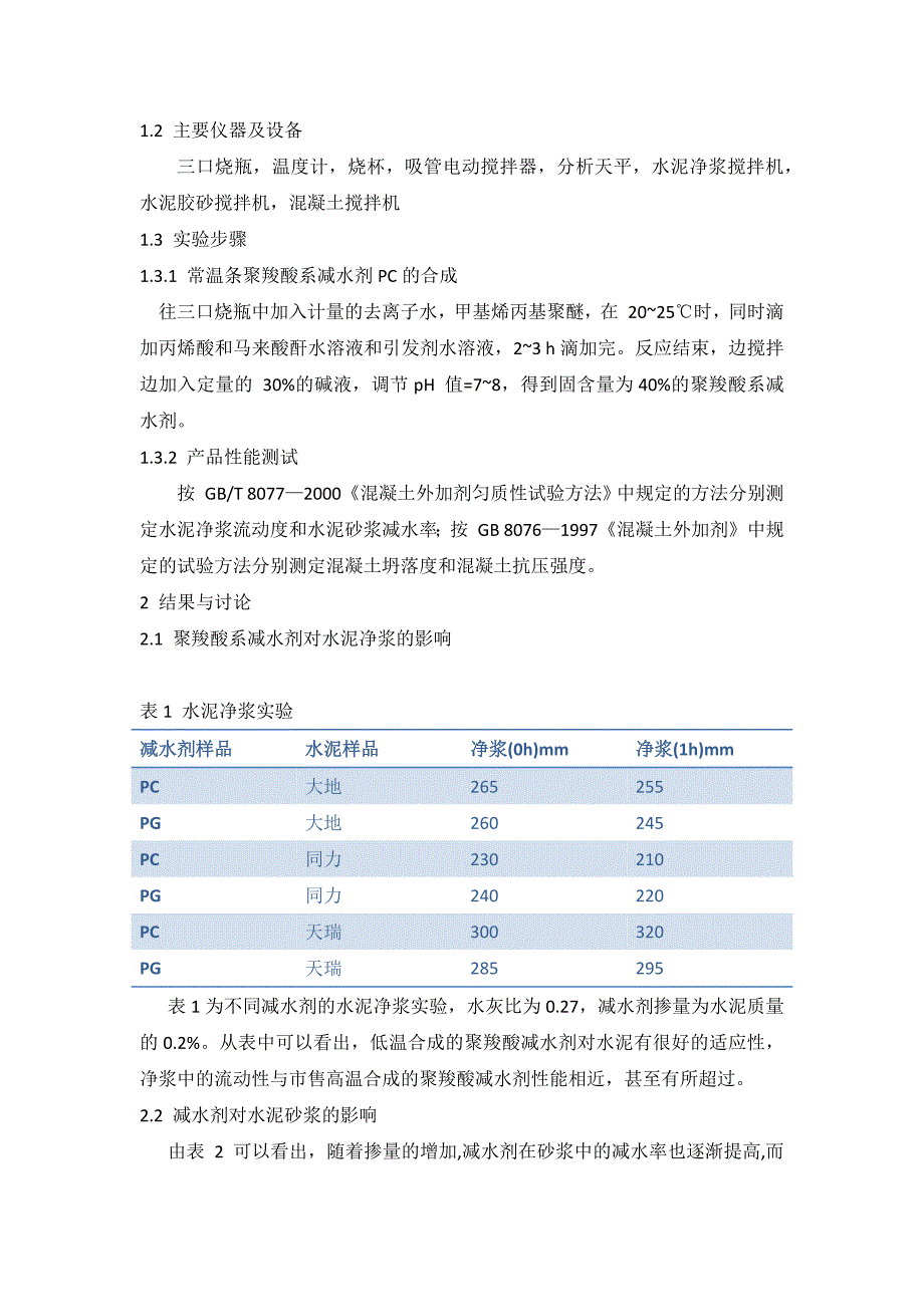 常温低温低成本高减水率聚羧酸减水剂的合成研究_第2页