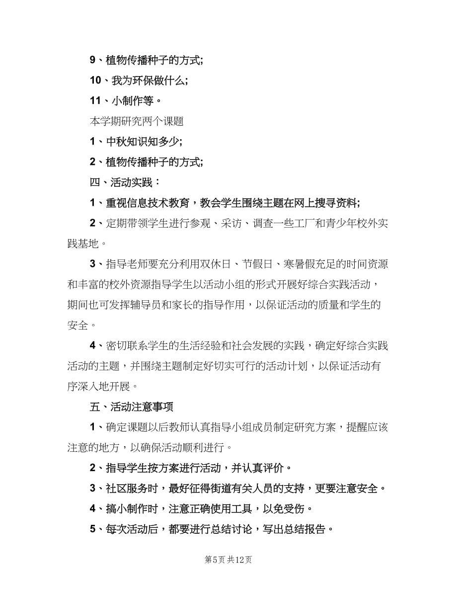 综合实践科教学工作计划范文（四篇）.doc_第5页