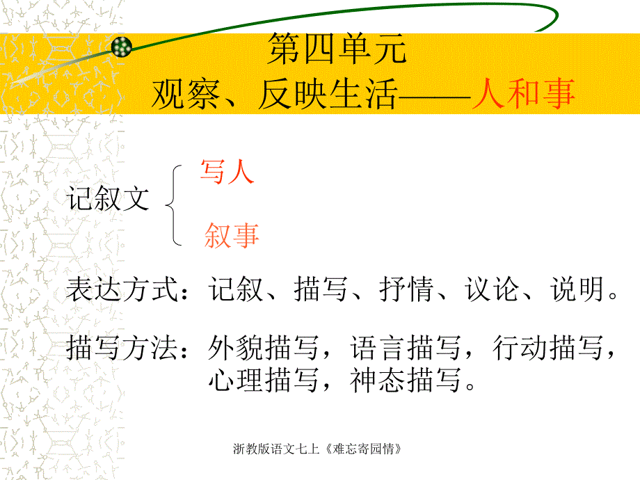 浙教版语文七上《难忘寄园情》课件_第1页