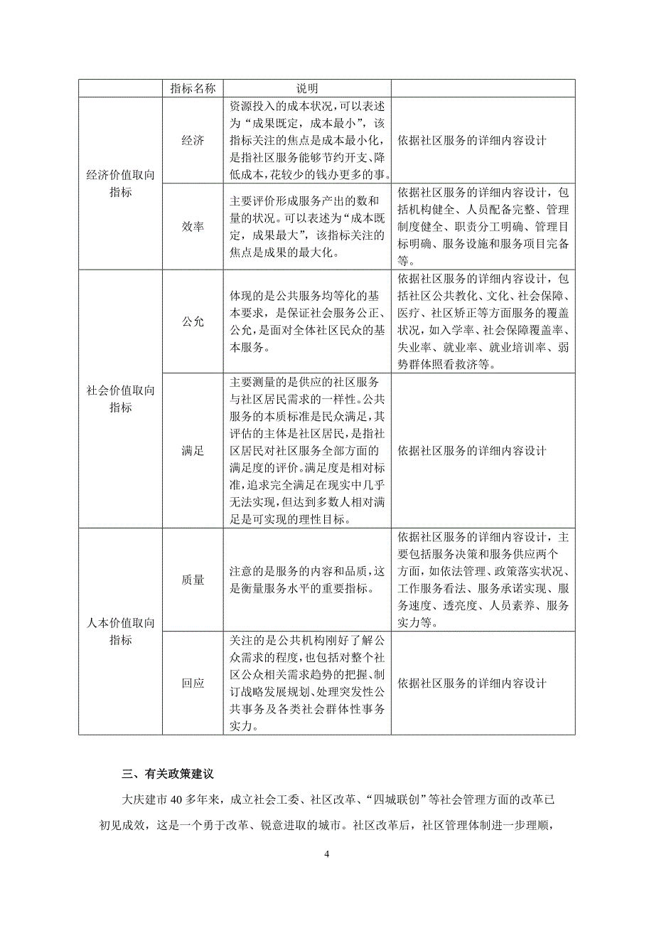 大庆社区服务绩效评价指标体系构建研究_第4页