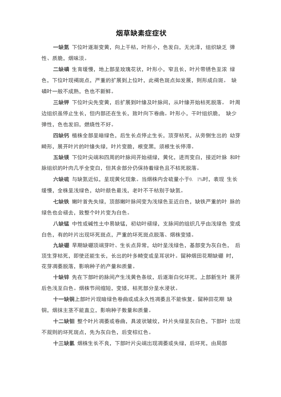 烟草缺素症症状_第1页