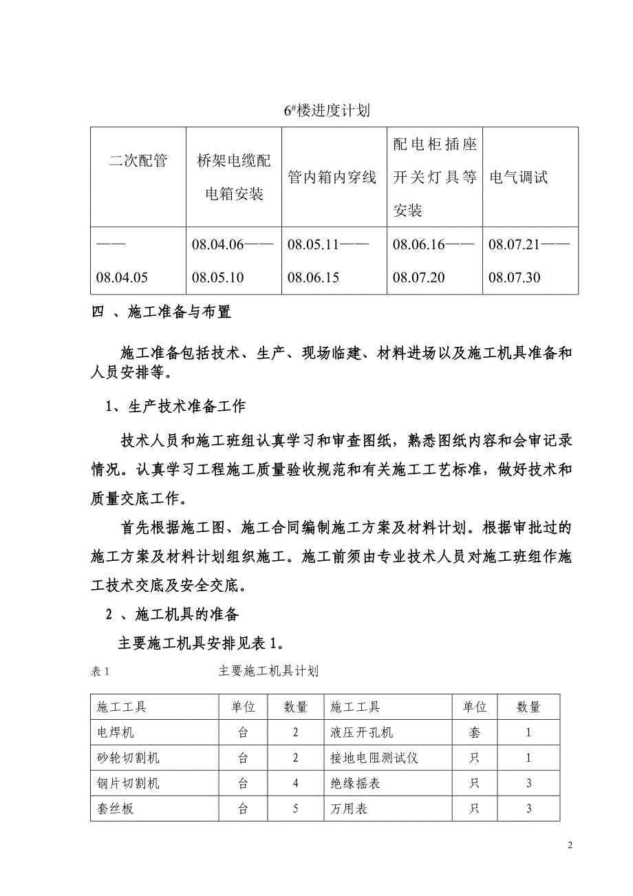 新（精选施工方案大全）标段招、投标电气工程施工组织设计方案_第2页