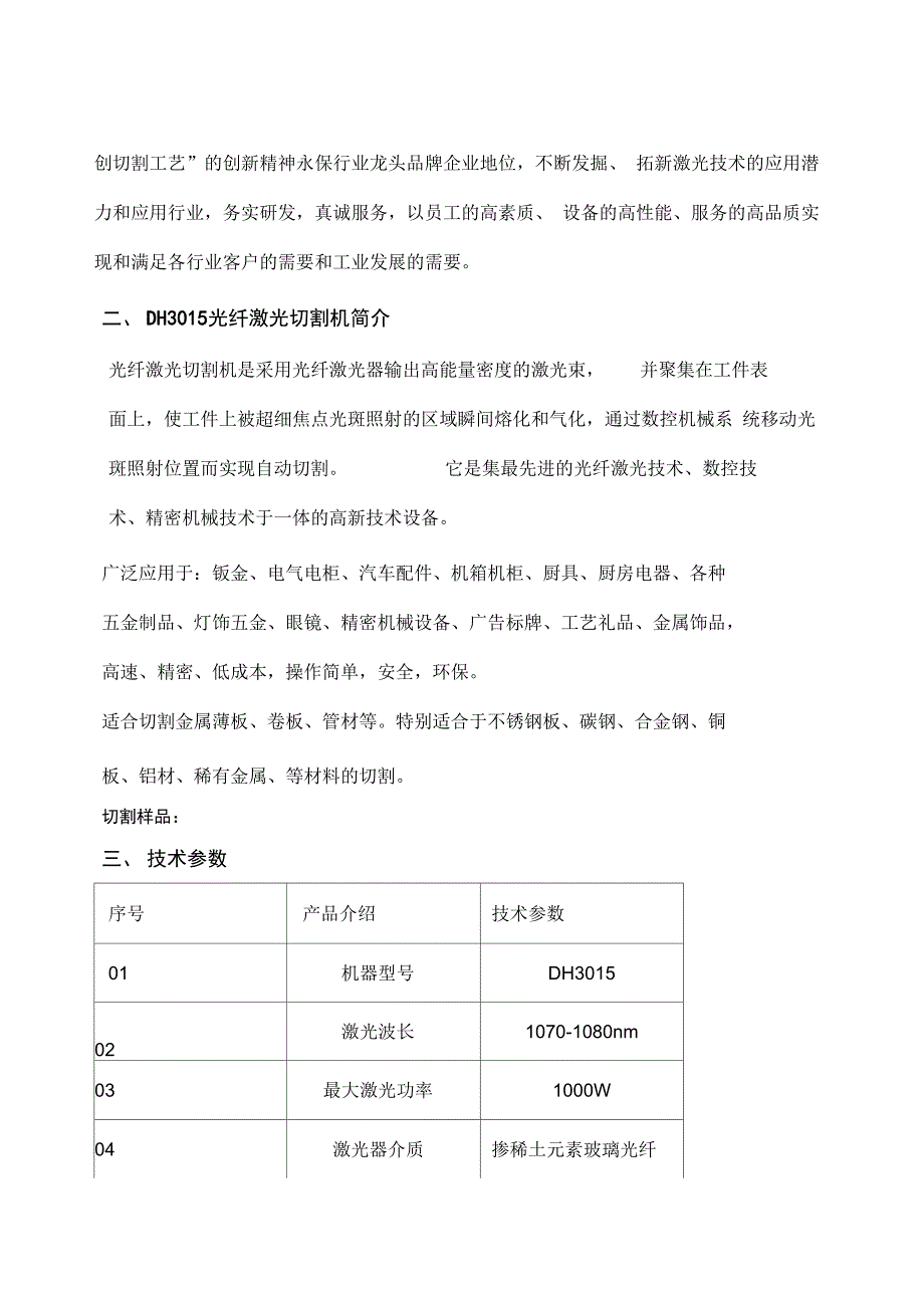 大汉dhw光纤激光切割机技术方案新版_第3页