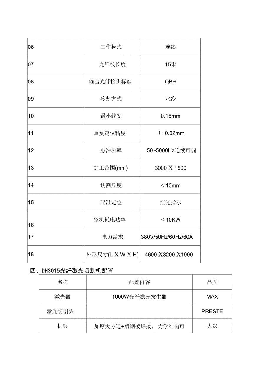 大汉dhw光纤激光切割机技术方案新版_第5页