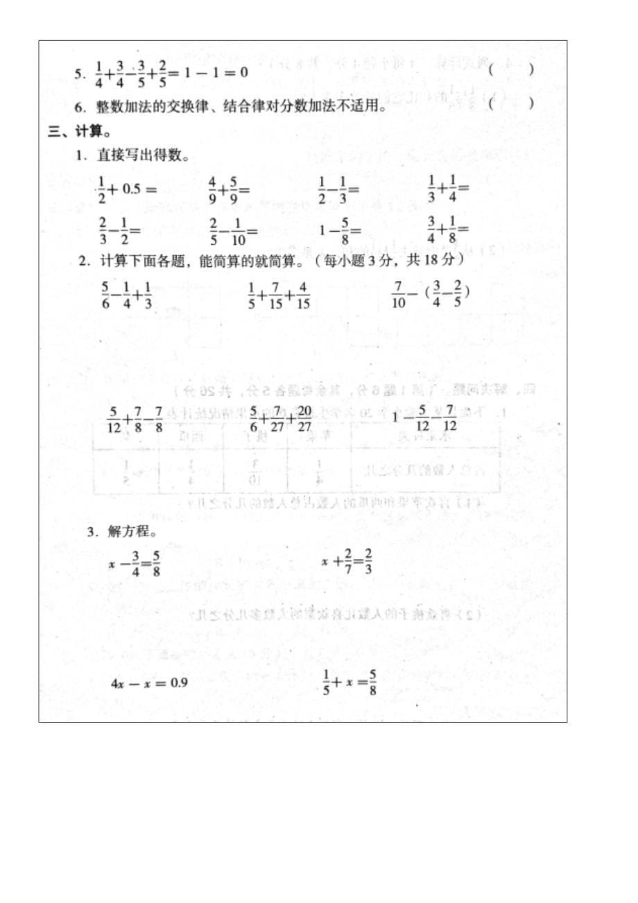 分数加减法复习(知识点-练习)_第5页