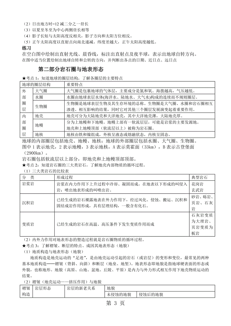 2023年高中地理必修一知识点总结完整版.doc_第3页