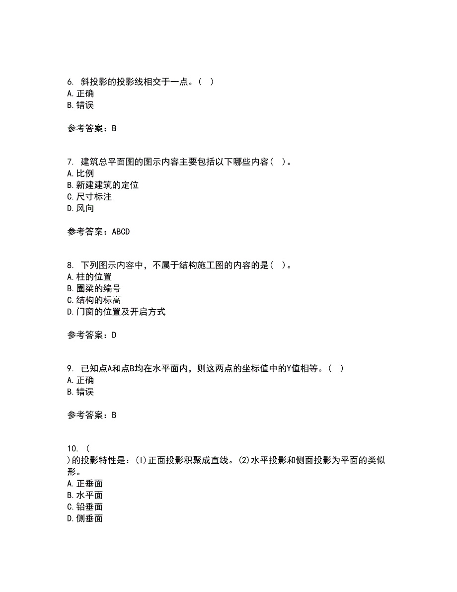 大连理工大学21秋《建筑制图》在线作业二满分答案91_第2页