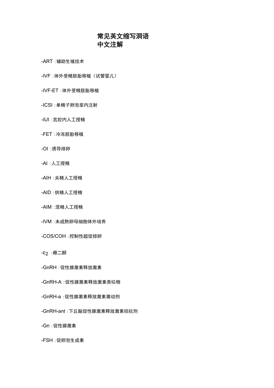 常见生殖领域英文翻译_第1页