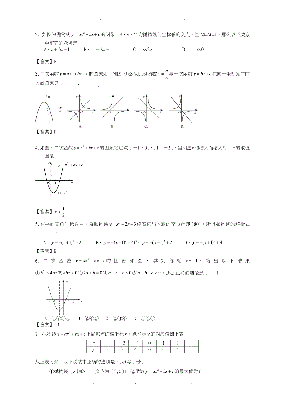 二次函数知识点总结典型例题讲解_第4页