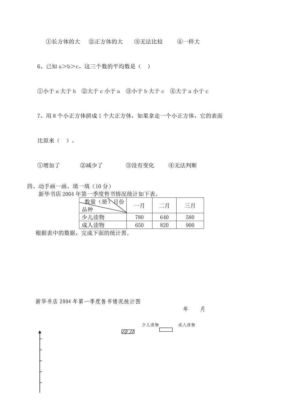 小学五年数学下册测试卷共10套_第4页