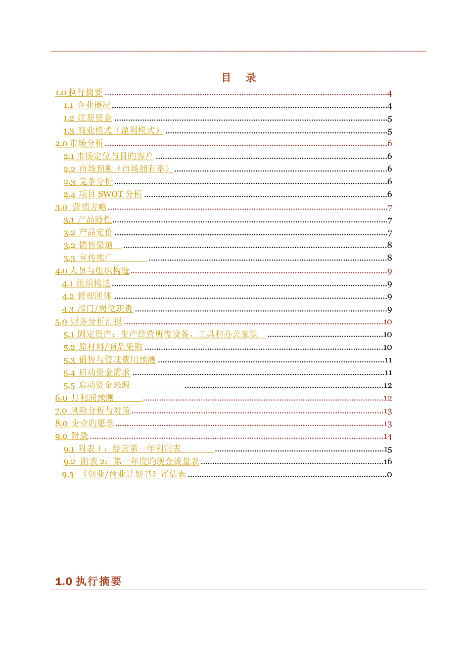 创业商业计划书模板与_第4页