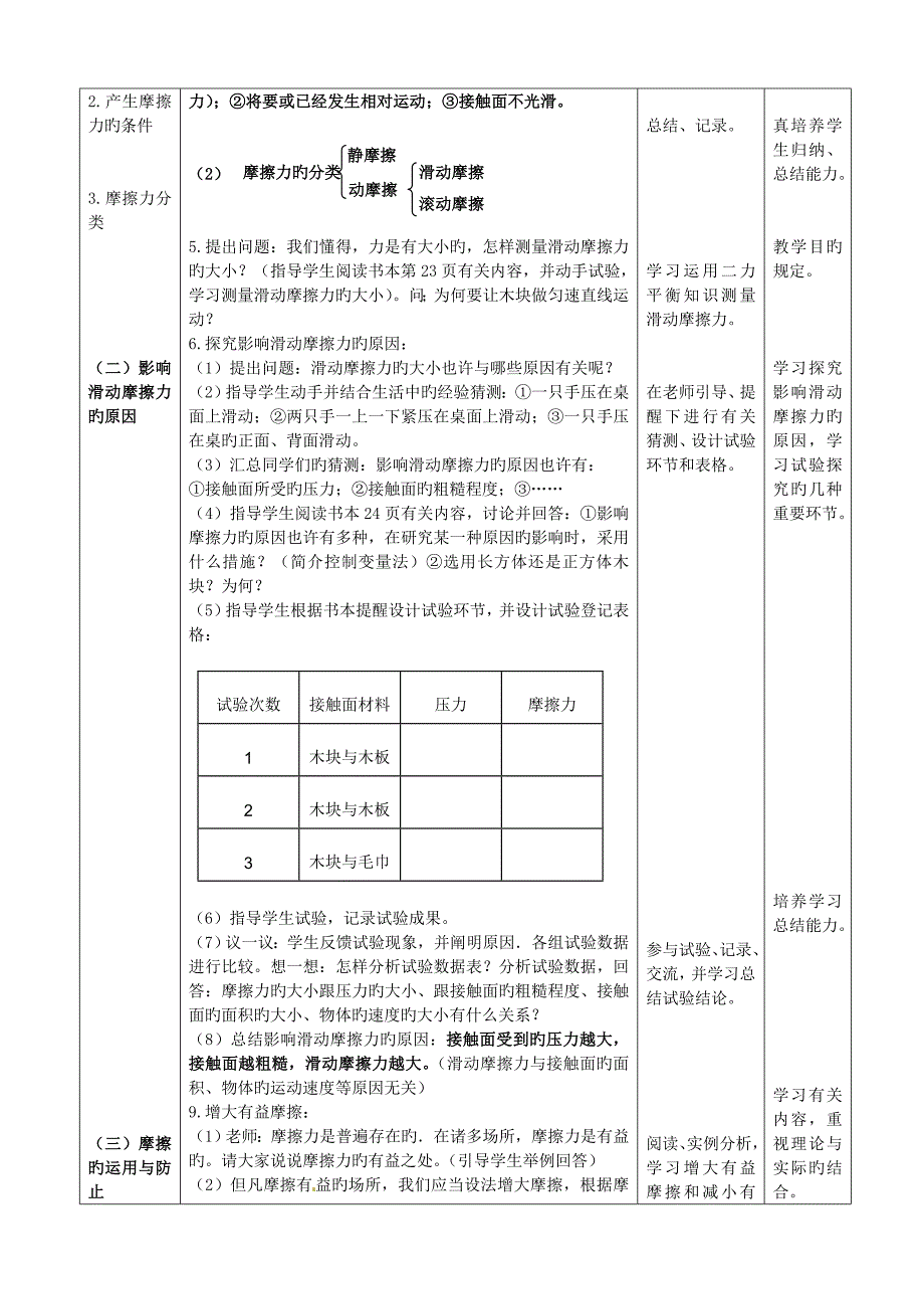 八年级物理下册摩擦力教学设计_第2页