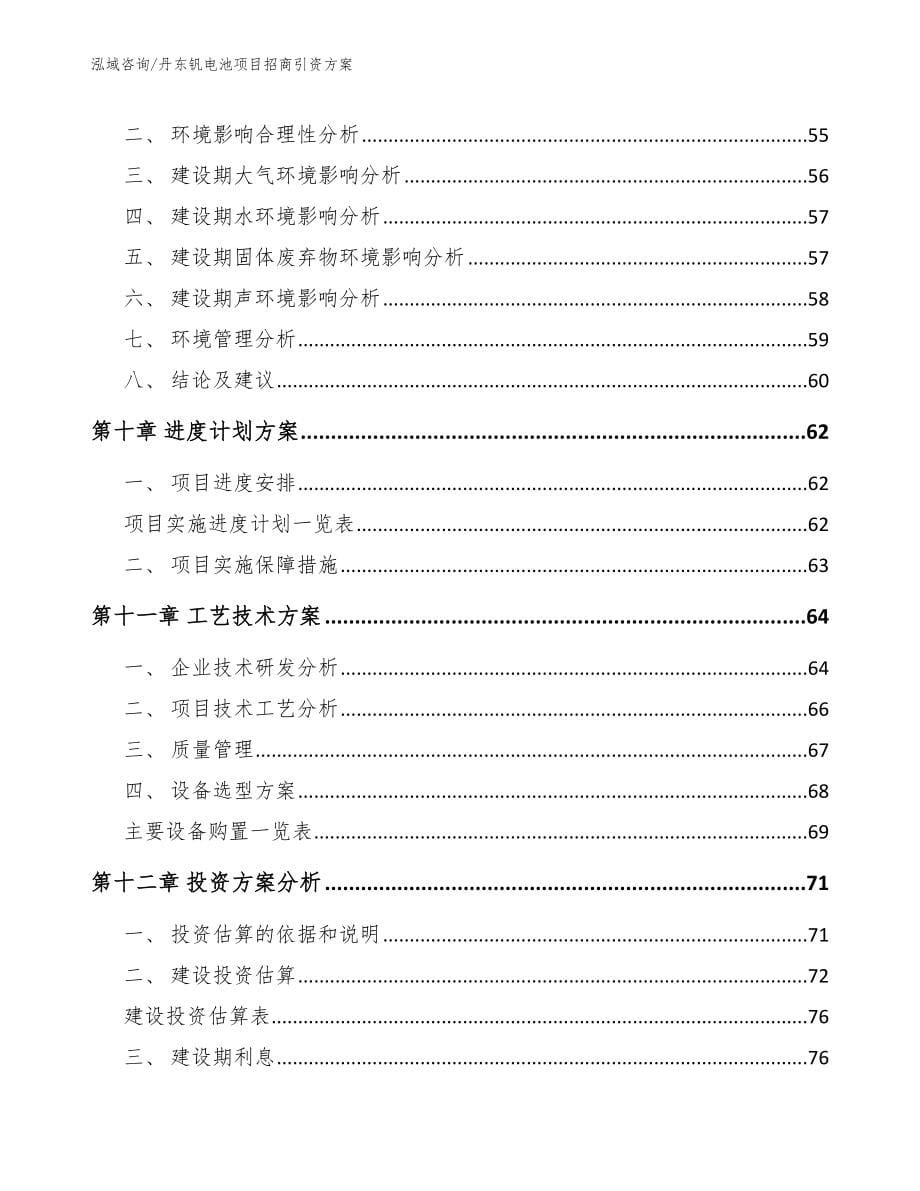 丹东钒电池项目招商引资方案【范文参考】_第5页