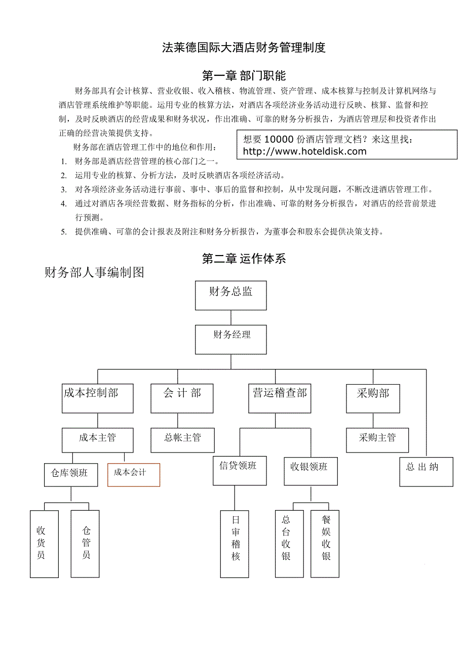 法莱德国际大酒店财务财务管理制度55_第1页