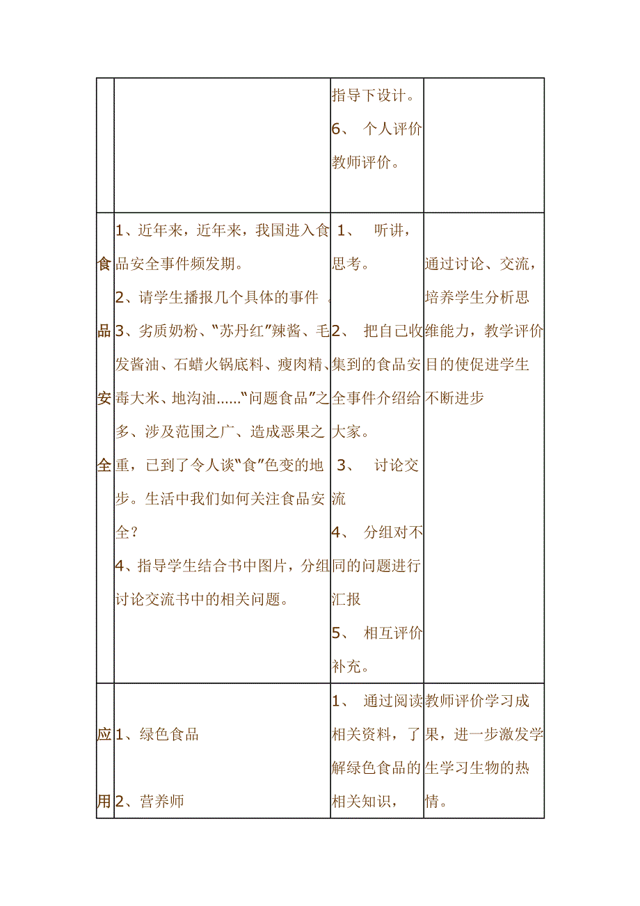 新课标人教版初中生物七年级下册第二章第三节《关注合理营养与食品安全》说课稿_第5页