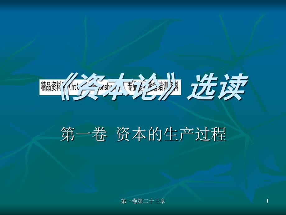 漫谈资本主义积累的一般规律PPT课件_第1页