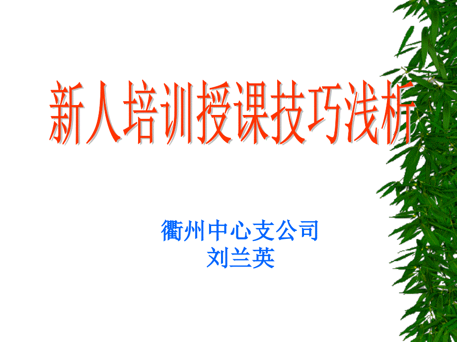 新人岗前培训授课技巧.ppt_第1页