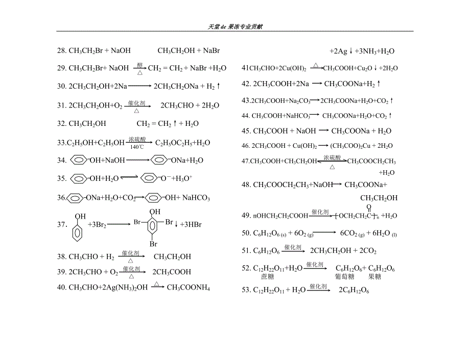 高中有机化学方程式汇总(大全)_第2页