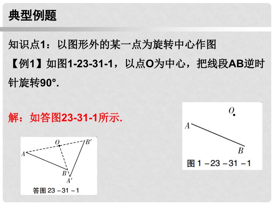 九年级数学上册 第一部分 新课内容 第二十三章 旋转 第31课时 图形的旋转作图课件 （新版）新人教版_第3页