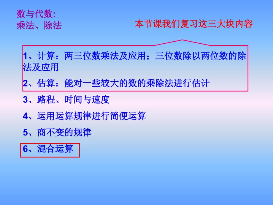 四年级数学上册第三、五单元乘除法的总复习课件_第2页