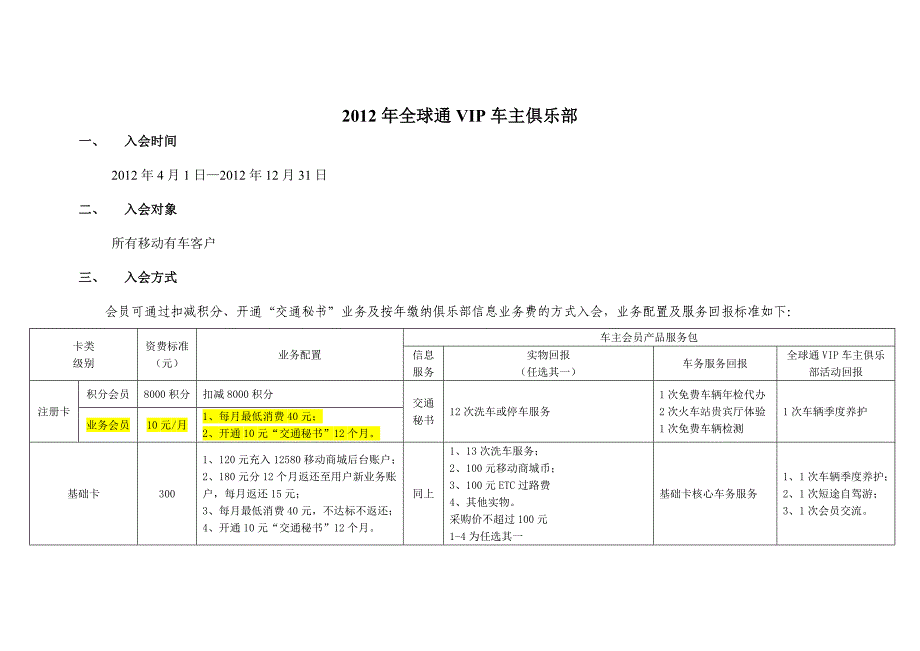 全球通VIP车主俱乐部入会说明FAQ(2012).doc_第1页