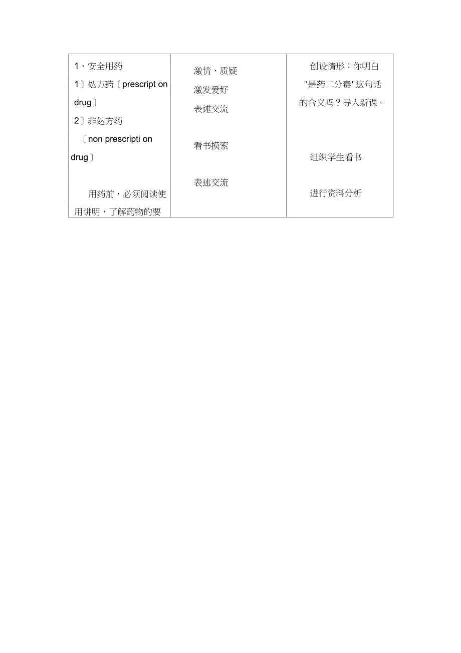 第二章《用药和急救》教案(人教版初二下)(2)_第2页