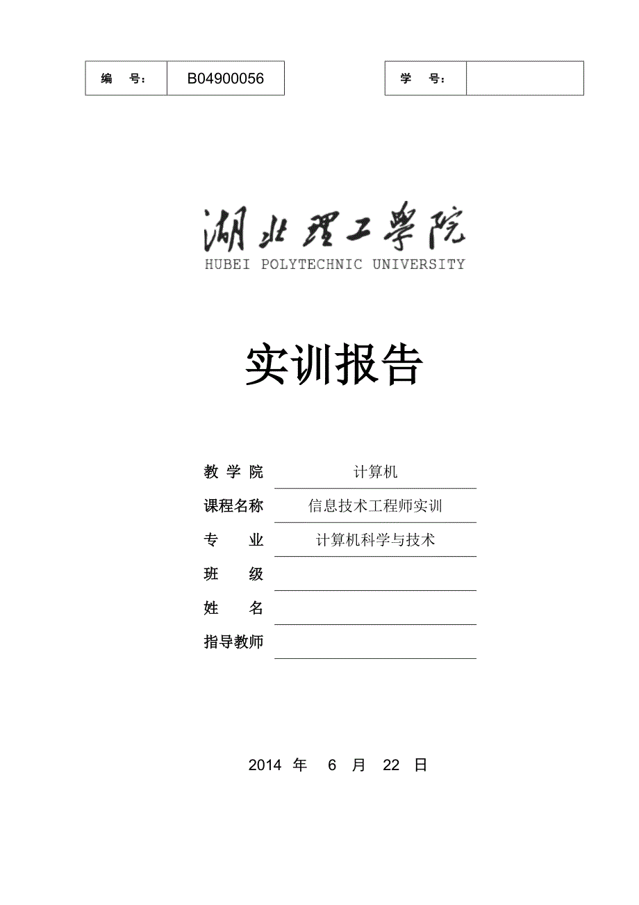 理工学院信息技术工程师实训实训报告_第1页