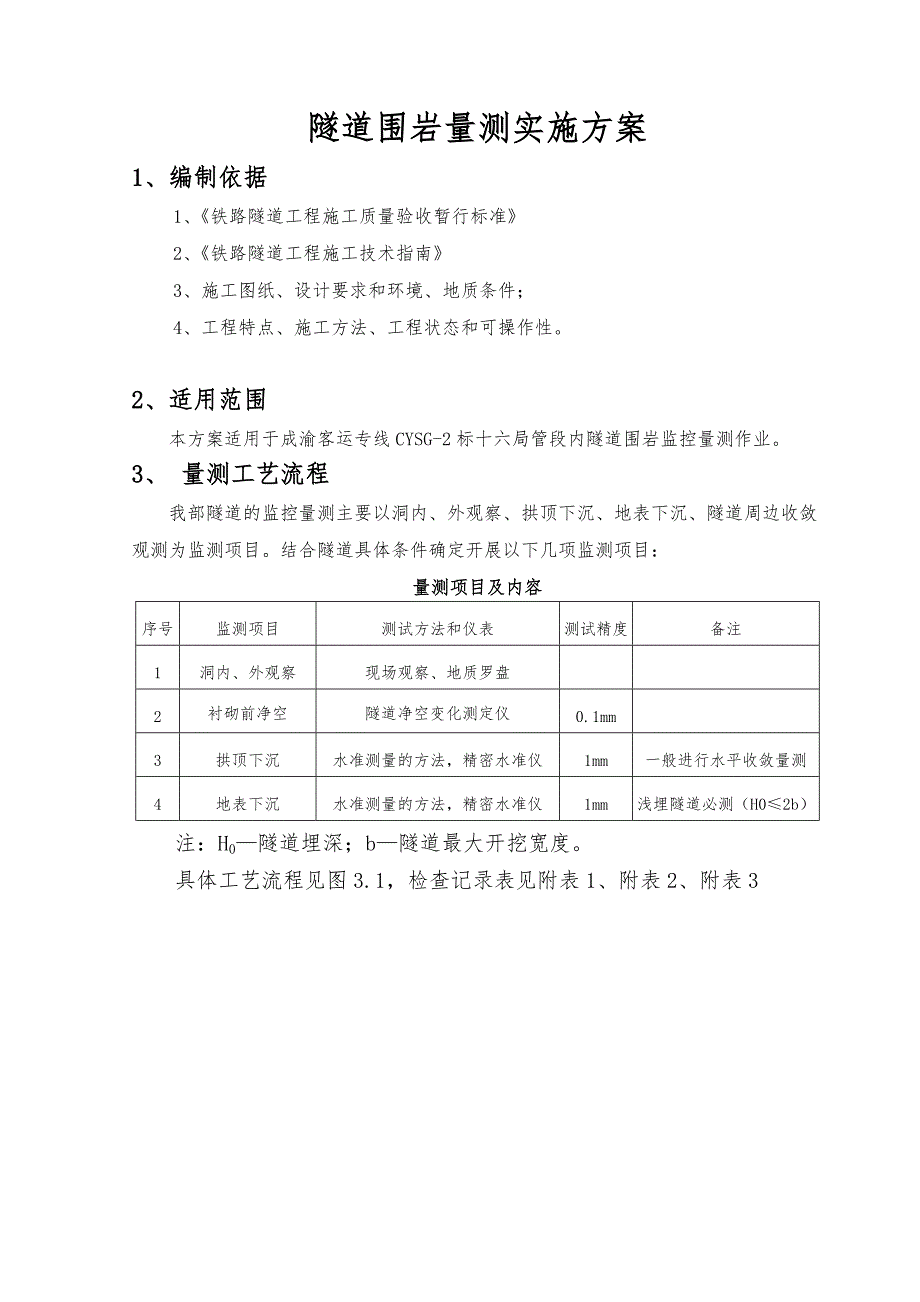 隧道围岩监控量测实施方案_第2页