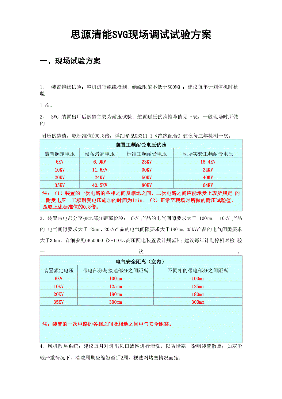 思源清能SVG现场调试试验方案_第1页