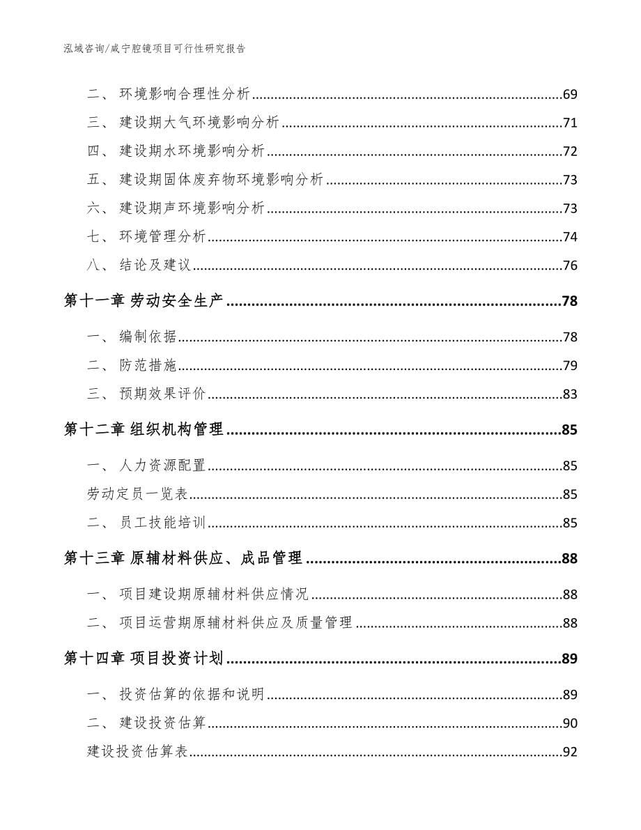 咸宁腔镜项目可行性研究报告【范文】_第5页