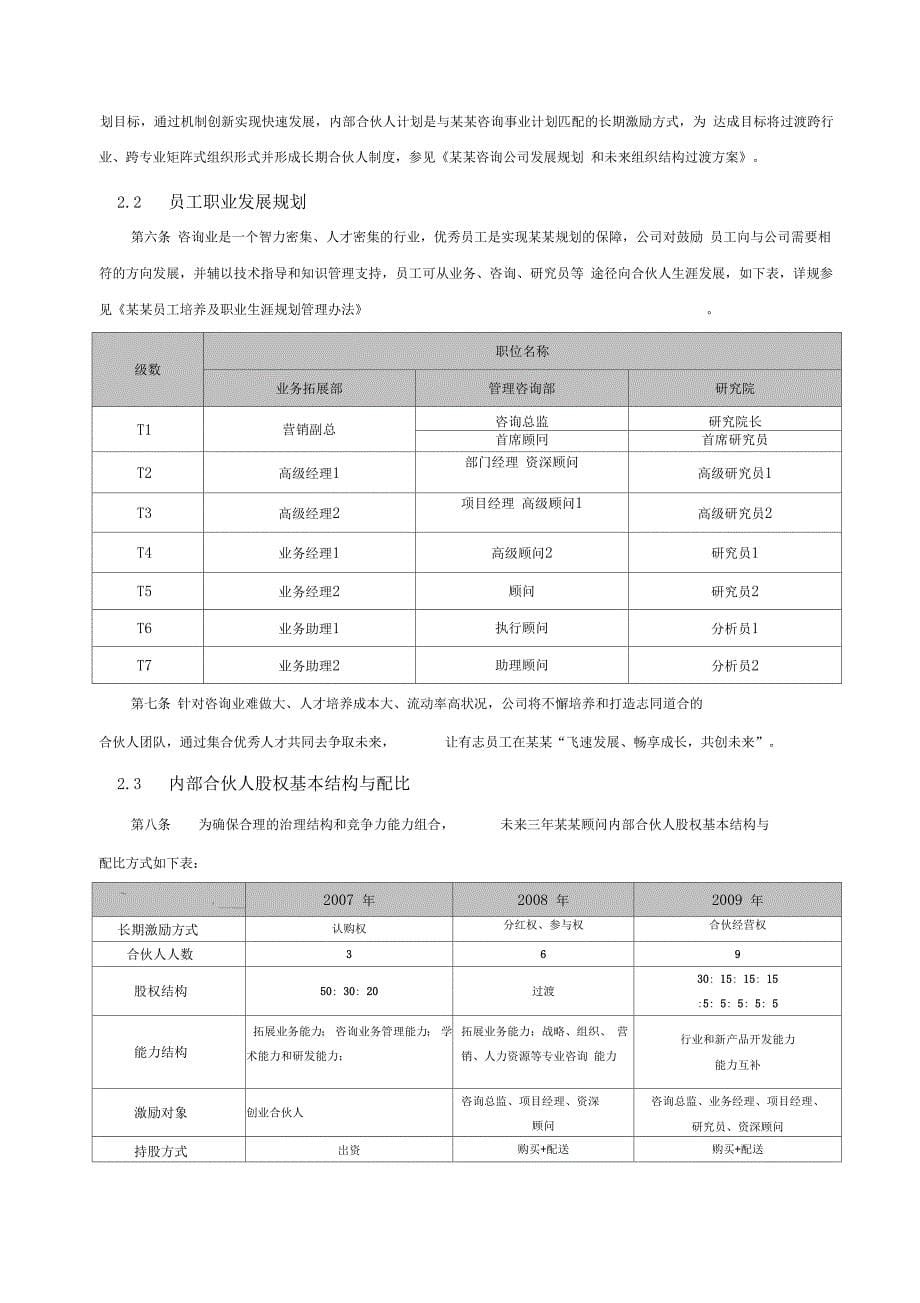 管理咨询公司内部合伙人制度_第5页