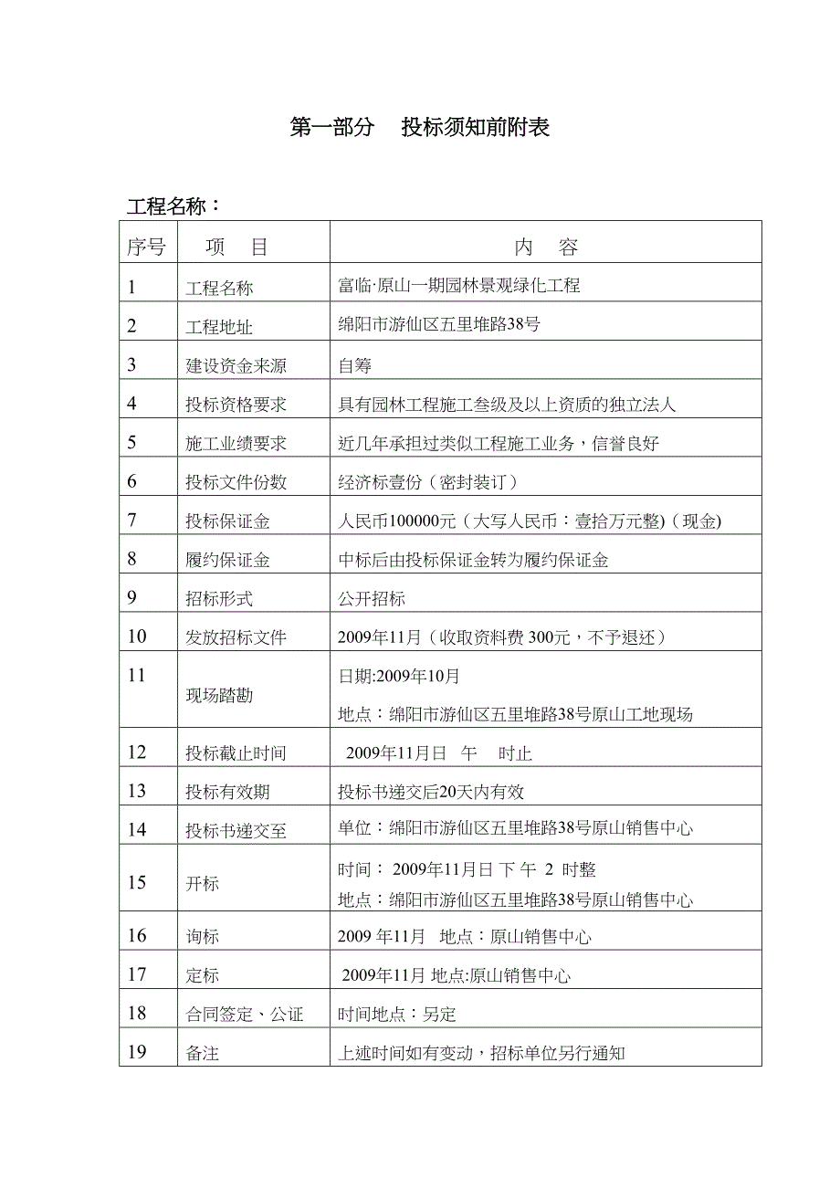 【整理版施工方案】XX景观工程施工招标文件(修改)(DOC 17页)_第2页