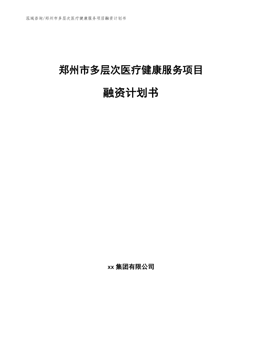 郑州市多层次医疗健康服务项目融资计划书【模板范本】_第1页