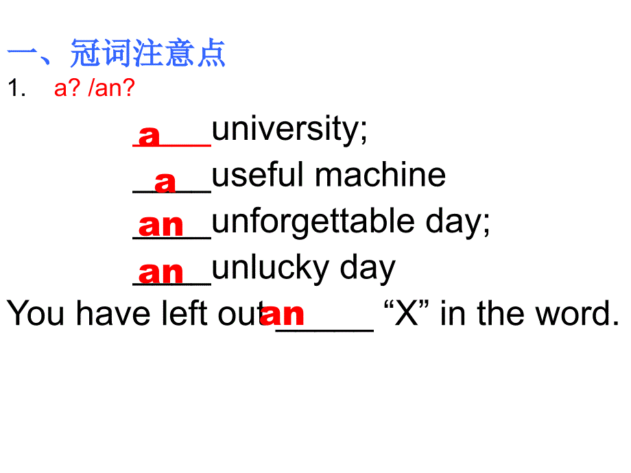 一冠词注意点1aanuniversityusefulmachi_第1页