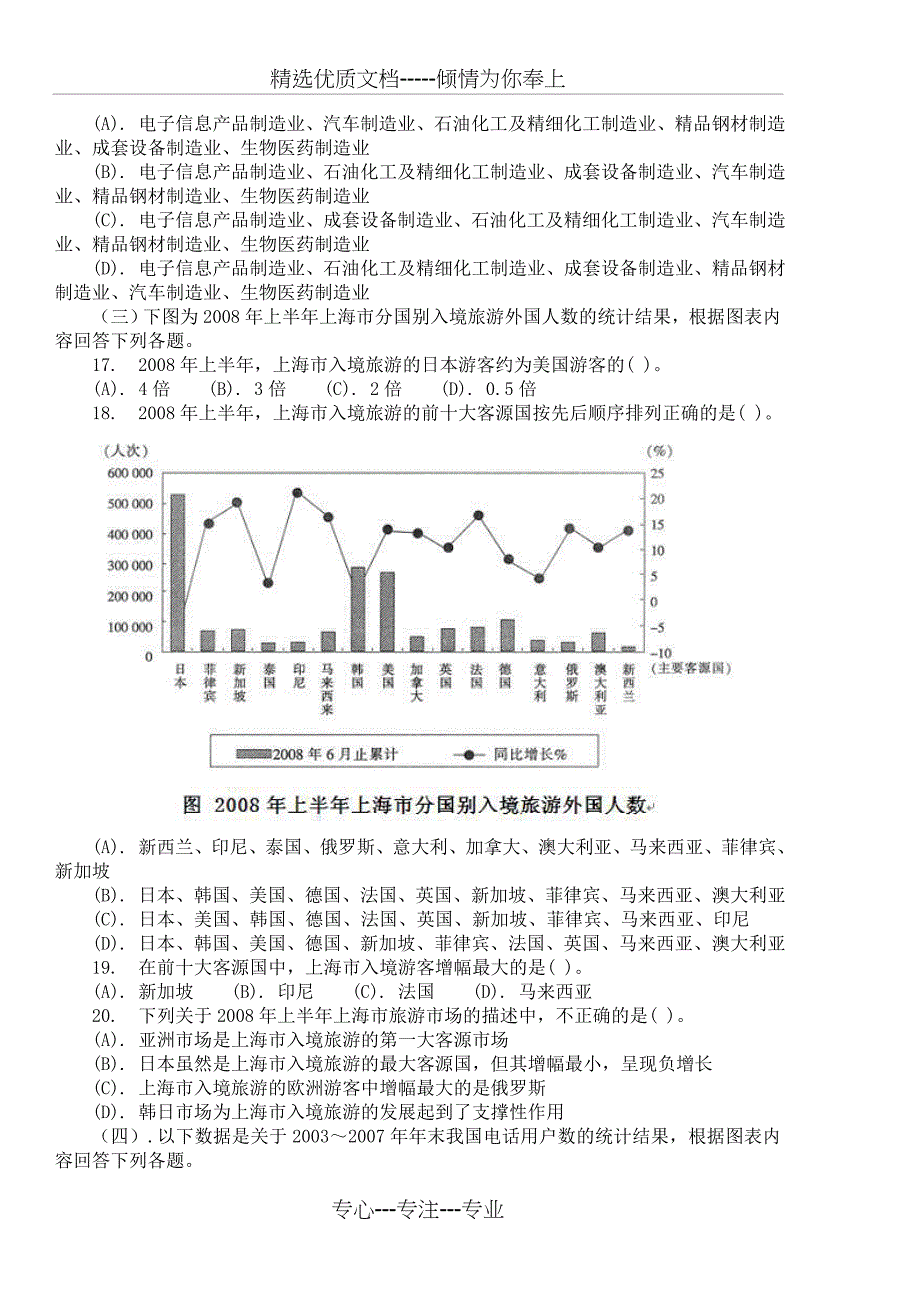 2009年上海市公务员录用考试行政职业能力测验试卷及详细答案_第3页