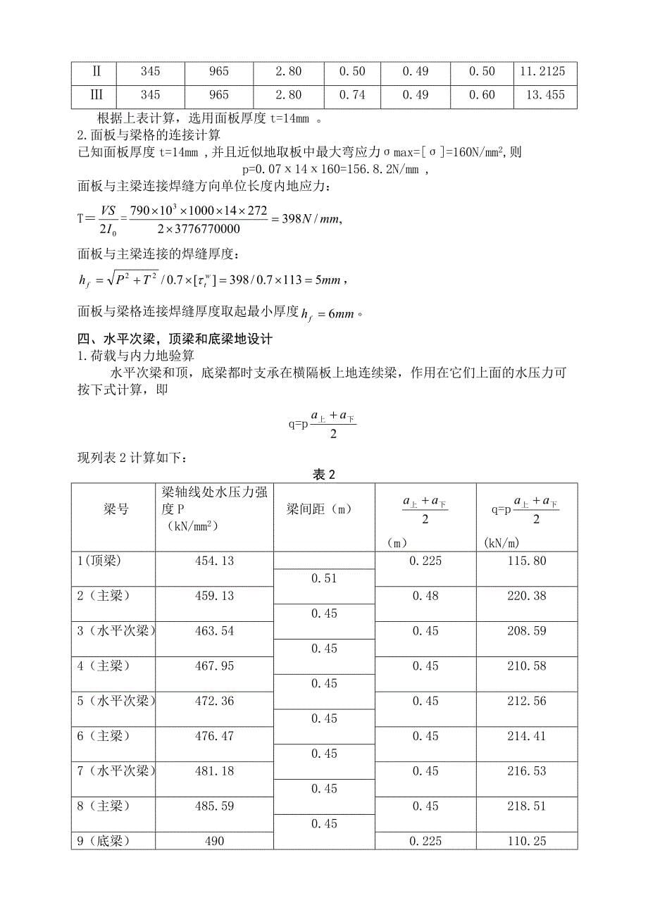 水工钢结构潜孔式平面钢闸门设计_第5页