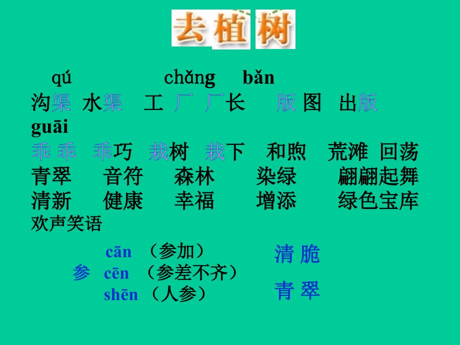 苏教版四年级语文下册课文1走我们去植树研讨课课件5_第4页