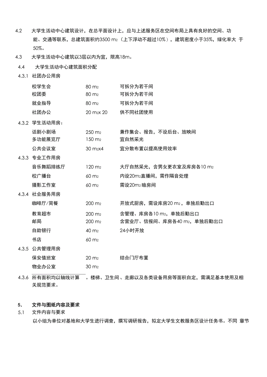 2015大学生活动中心建筑设计任务书_第2页