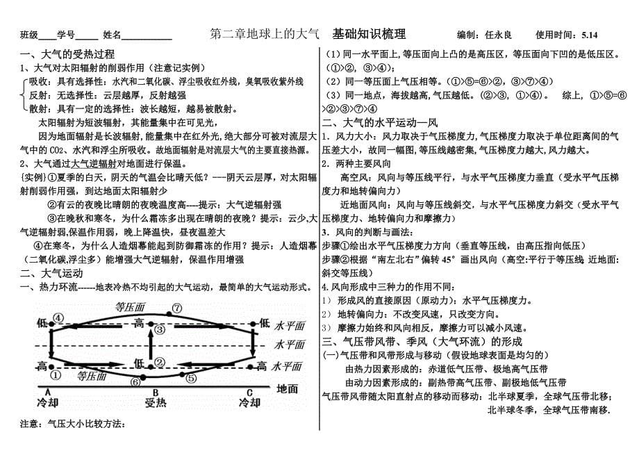 2023年高中地理必修一第一和知识点总结_第5页