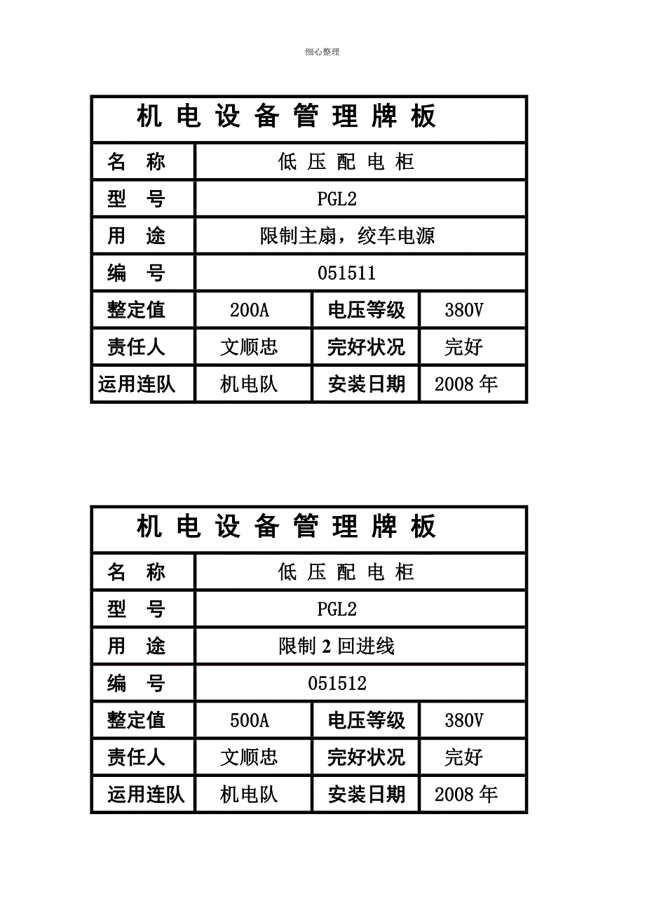 机电设备管理牌板 (2)_第5页