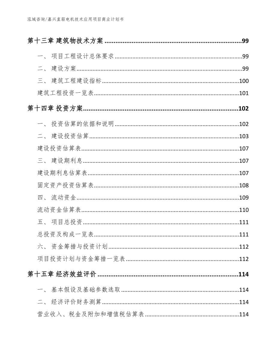 嘉兴直驱电机技术应用项目商业计划书（范文参考）_第5页