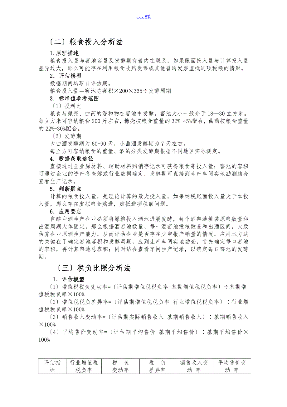 白酒制造行业纳税评估模型_第4页