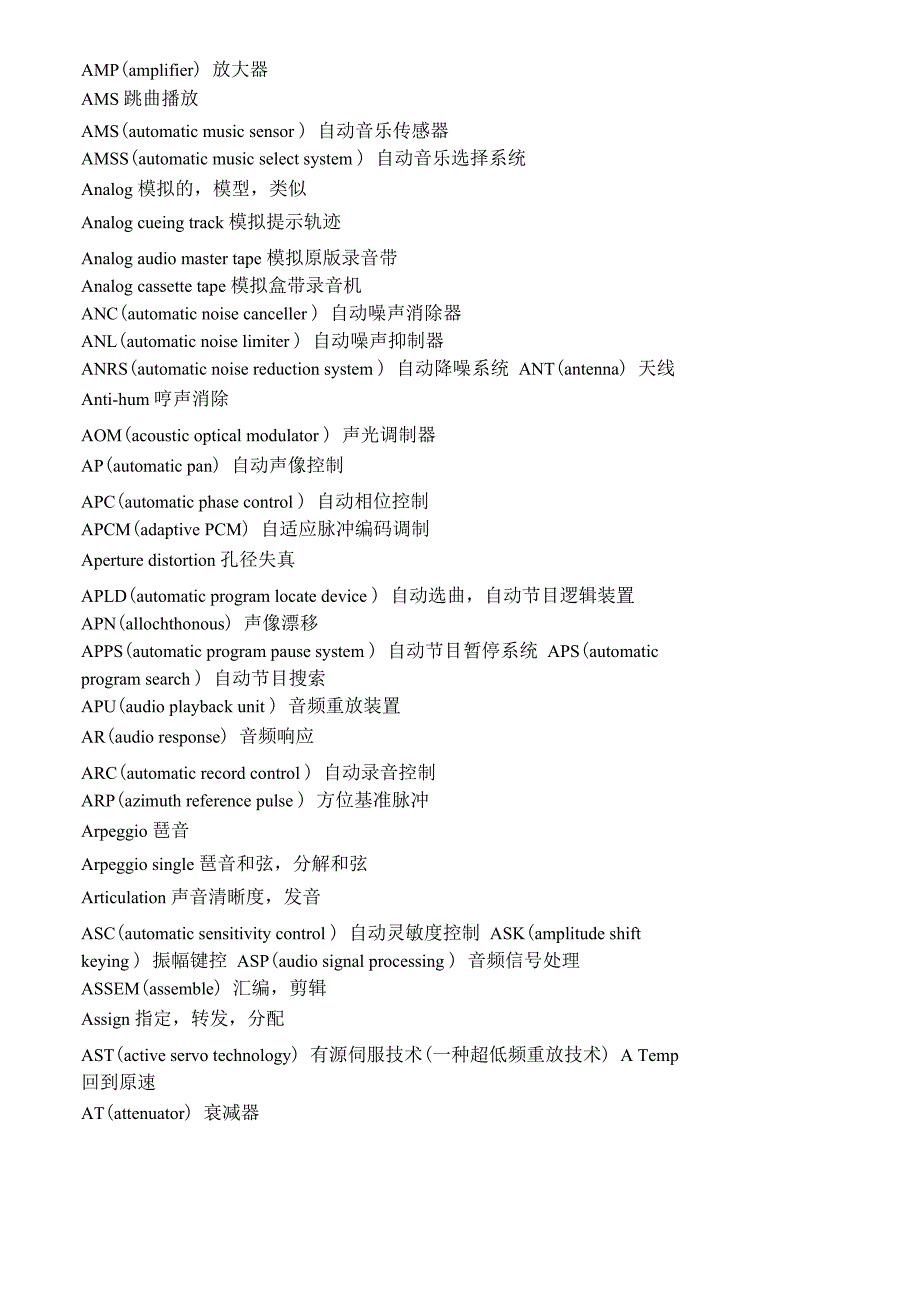 音响技术常用英文缩写_第4页