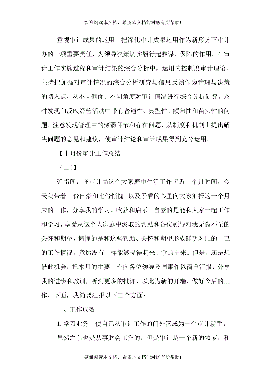 十月份审计工作总结_第3页