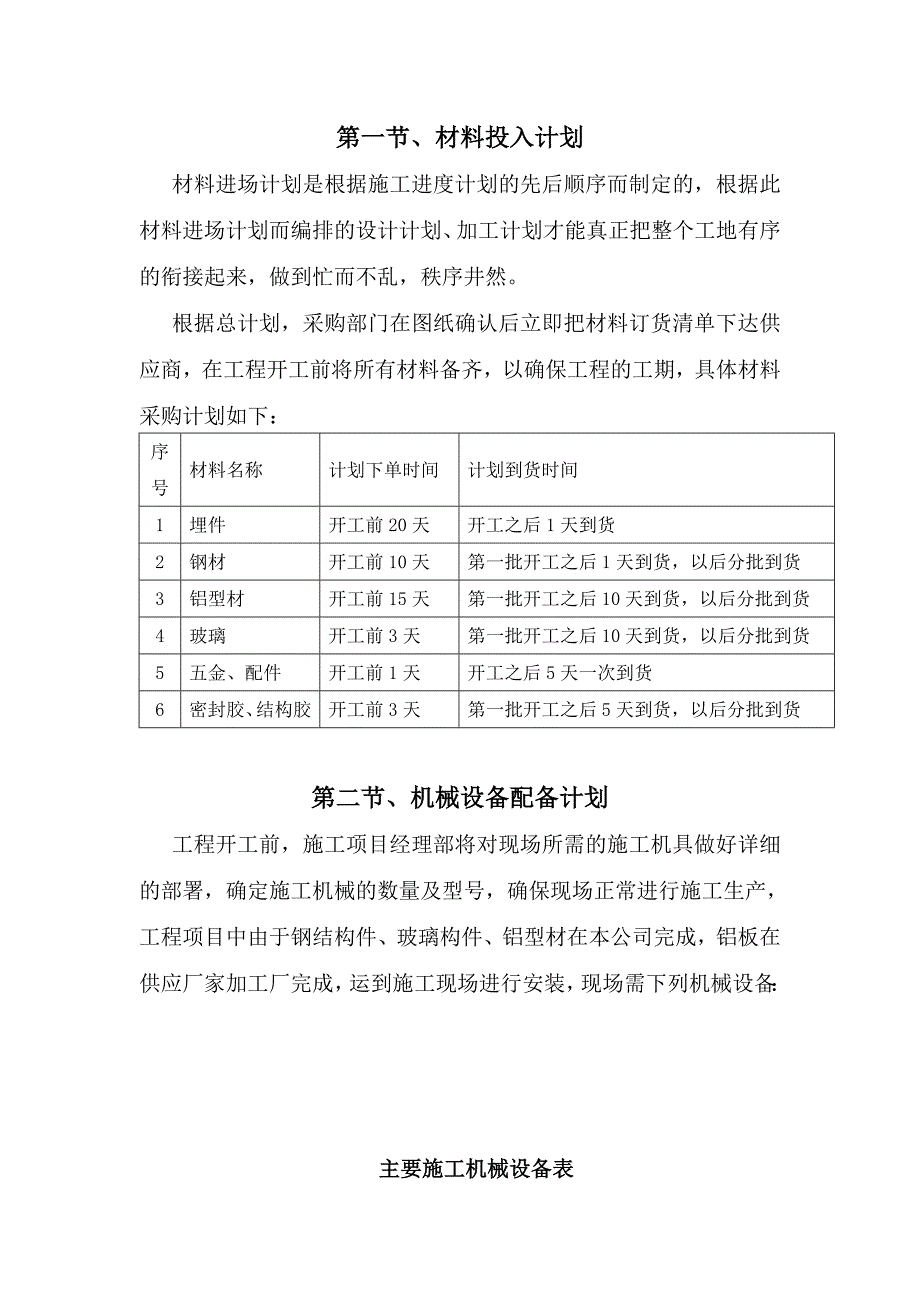 施工材料投入计划和机械设备配备计划.doc_第2页