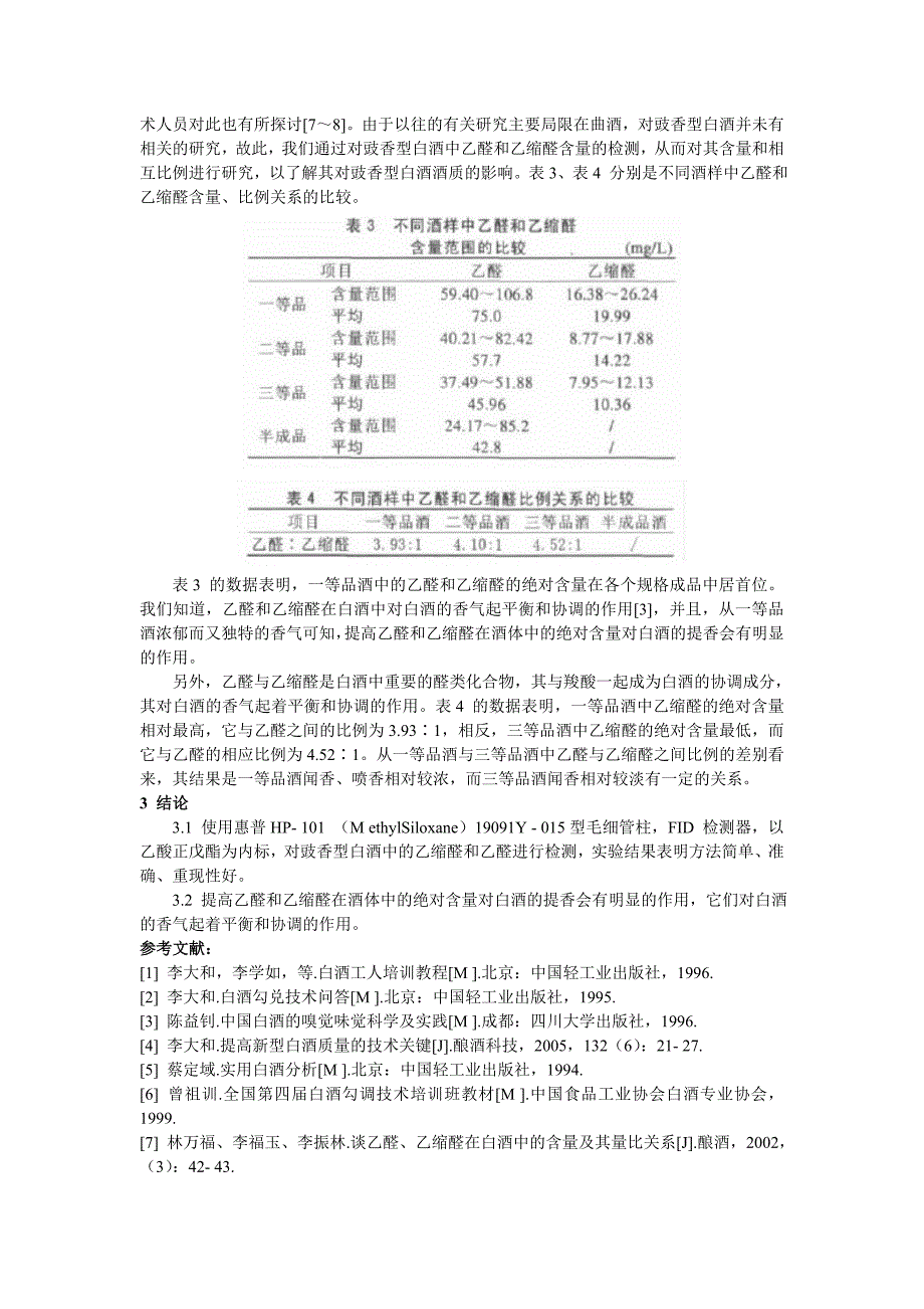 豉香型白酒中乙缩醛的色谱分析及应用.doc_第3页